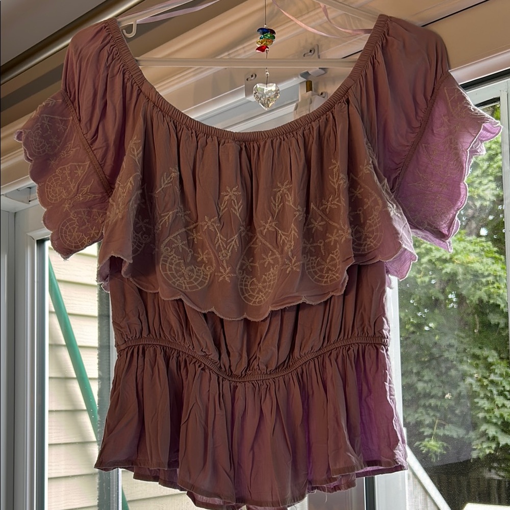 Elegant Lilac Off-Shoulder Top